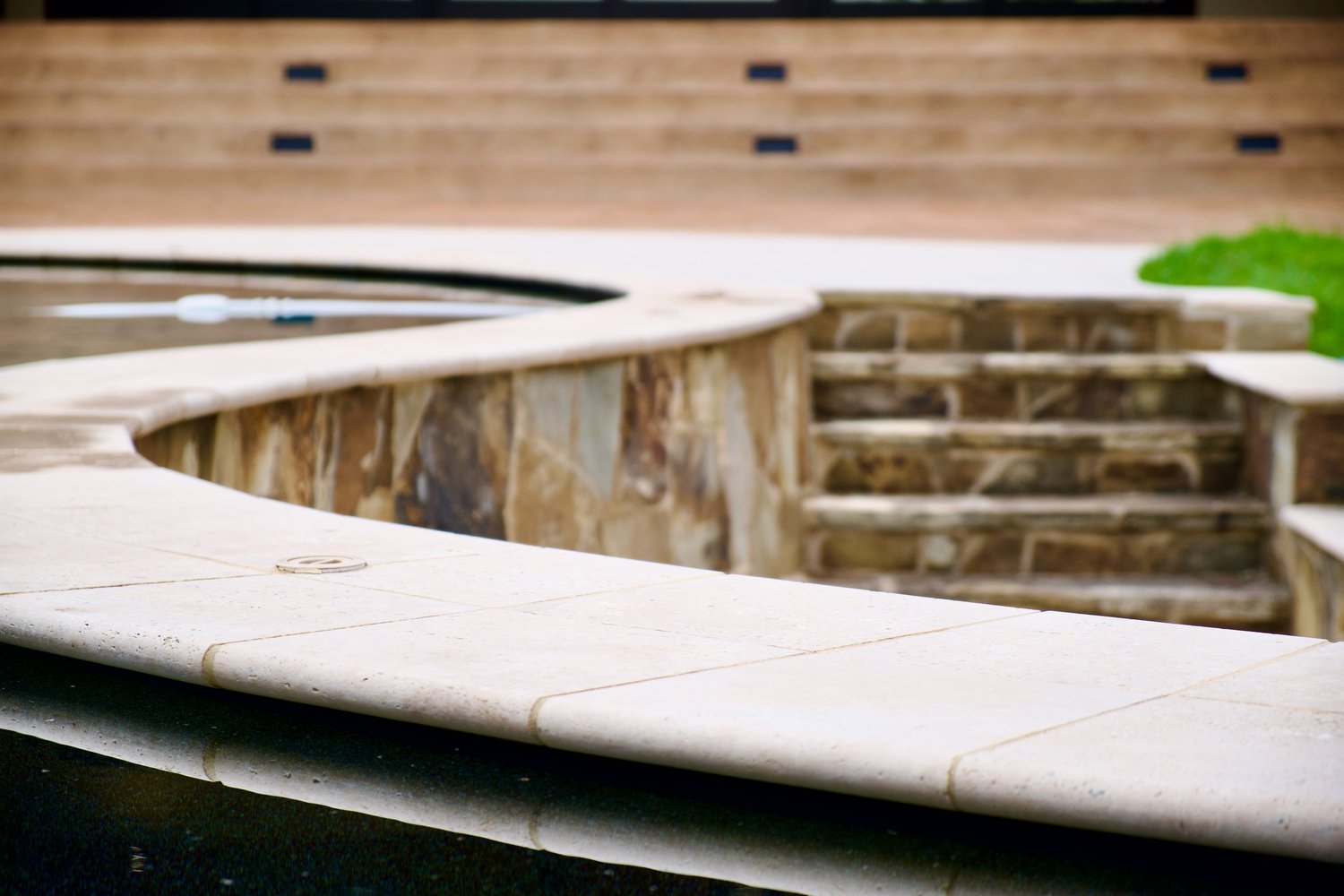 The pool deck at the finished San Marcos project